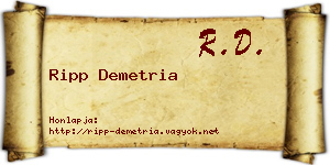 Ripp Demetria névjegykártya